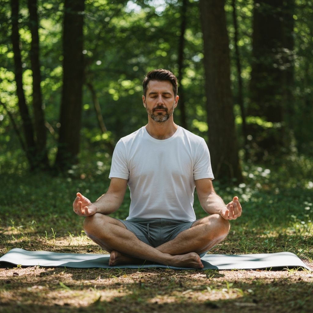 Man practicing mindfulness in nature
